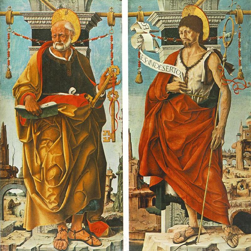 COSSA, Francesco del St Peter and St John the Baptist (Griffoni Polyptych) drg Norge oil painting art
